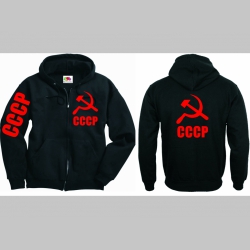 CCCP  hrubá mikina na zips s kapucou stiahnuteľnou šnúrkami